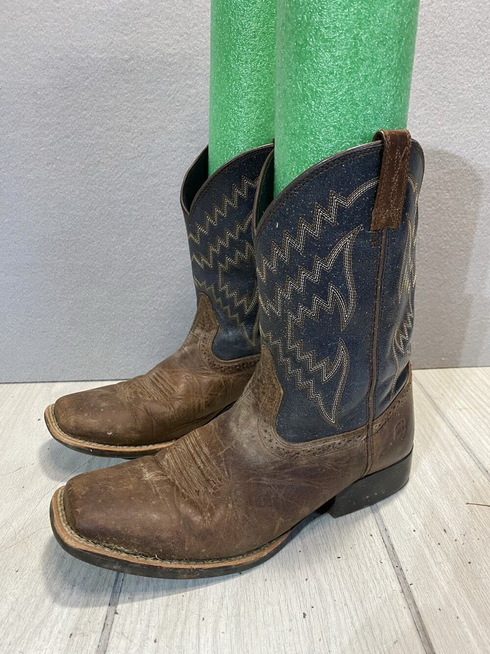 Ariat Women's Western Cowboy Leather Boots Size 6 Brown Blue Style 10021591